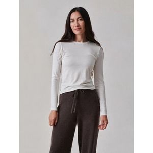 Buck Mason Women's Cloud Jersey Wool Blend Slim Made In USA Long Sleeve Top Tee